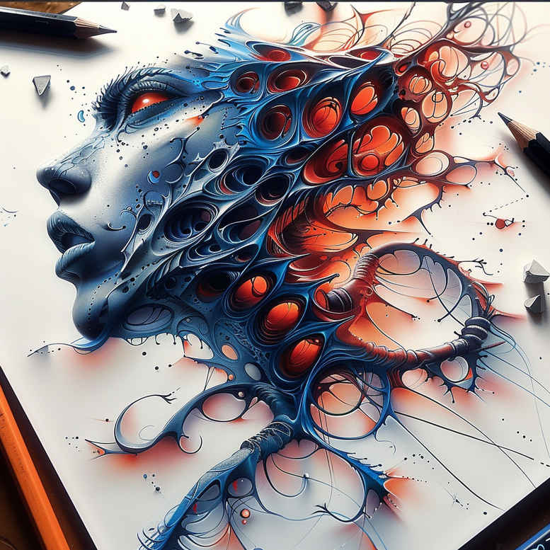 biomechanics tattoo design ideas Surrealism psychedelic detailed anatomy meaning determination