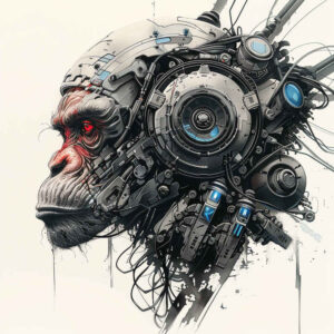 biomechanics tattoo design ideas Surrealism enigmatic light detailed anatomy represents endurance