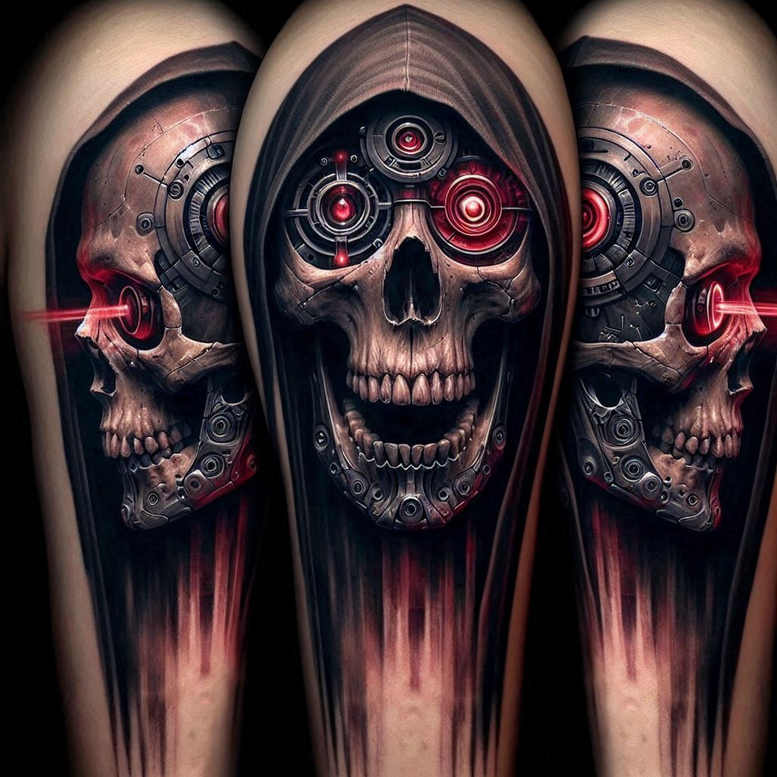 biomechanics tattoo design ideas smooth complexion detailed anatomy stands for determination