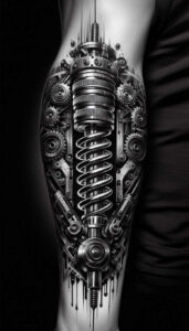 biomechanics tattoo design ideas structured design detailed textures for sternum