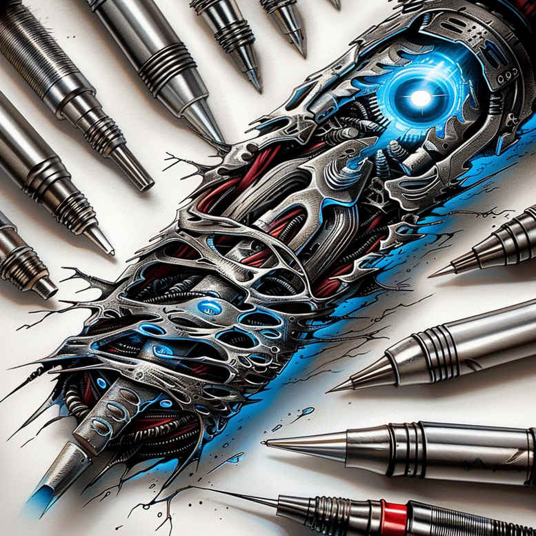 biomechanics tattoo design ideas bold highlights dynamic curves for lower chest
