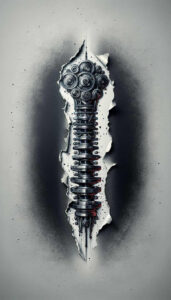 biomechanics tattoo design ideas Surrealism phantom shadows dynamic curves symbol of perseverance