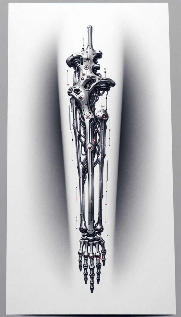 biomechanics tattoo design ideas Surrealism mystical dynamic curves symbolising perseverance
