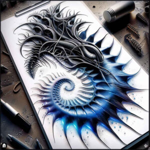 biomechanics tattoo design ideas fisheye dynamic shadows determination and power