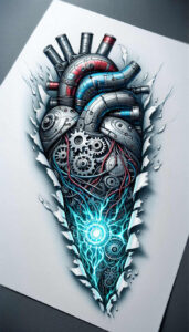 biomechanics tattoo design ideas color blending dynamic shadows for inner arm