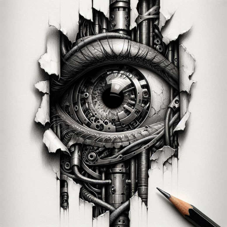 biomechanics tattoo design ideas glowing dynamic shadows for side torso