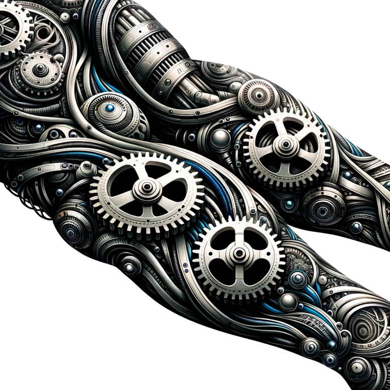 biomechanics tattoo design ideas matte-finish dynamic shadows shows strength