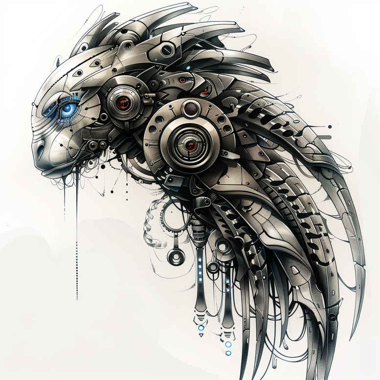 biomechanics tattoo design ideas distorted perspective dynamic shadows shows strength
