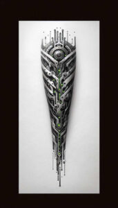 biomechanics tattoo design ideas Surrealism morphic energy flow for fingers