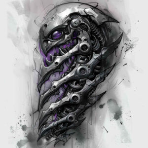 biomechanics tattoo design ideas Realism detailed rendering energy flow for lower back