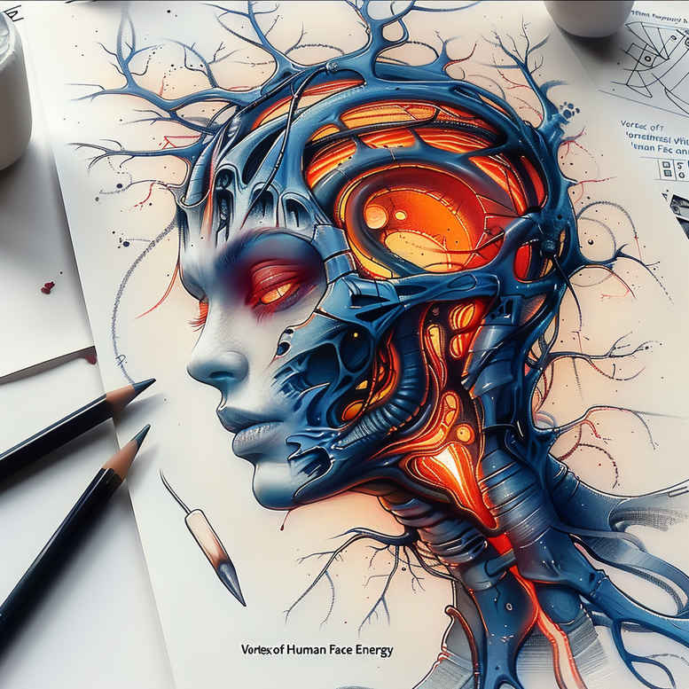 biomechanics tattoo design ideas layered fill energy flow for palm