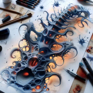 biomechanics tattoo design ideas enigmatic aura energy flow for ribs