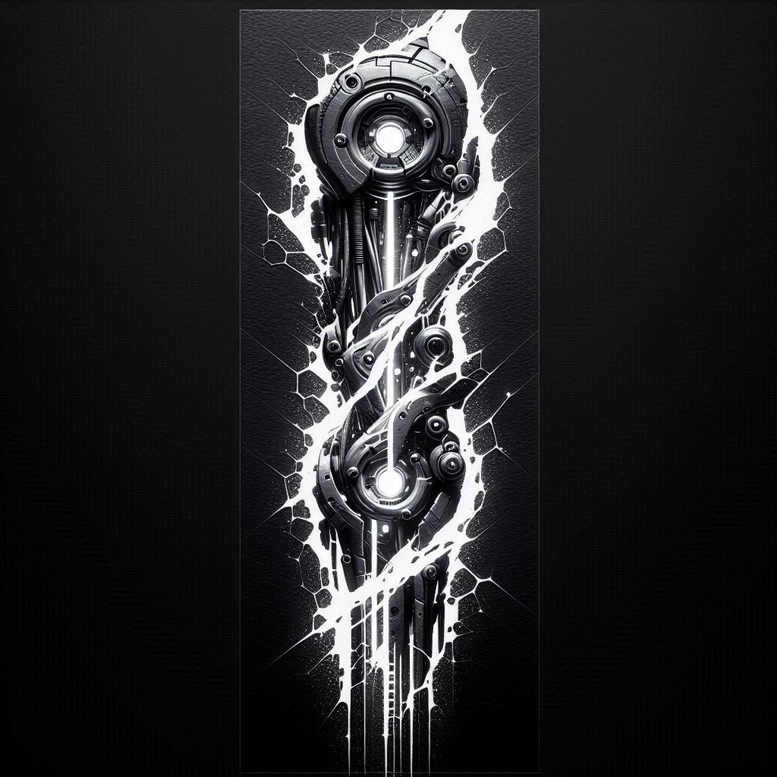 biomechanics tattoo design ideas Surrealism symbolism energy flow symbolising courage