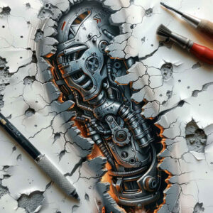 biomechanics tattoo design ideas Realism detail accuracy engineered forms for inner arm