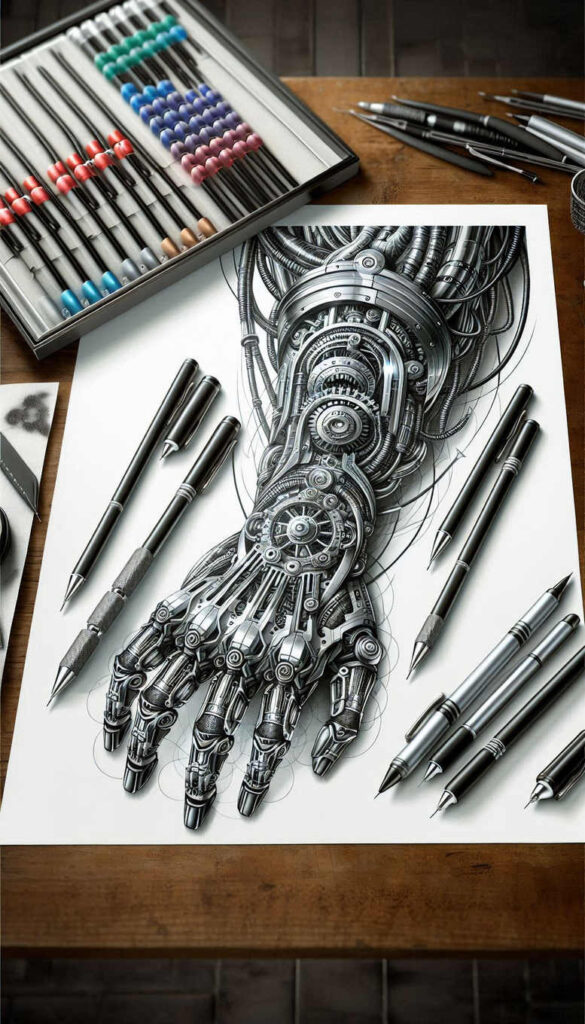 biomechanics tattoo design ideas bold texture engineered forms for toe
