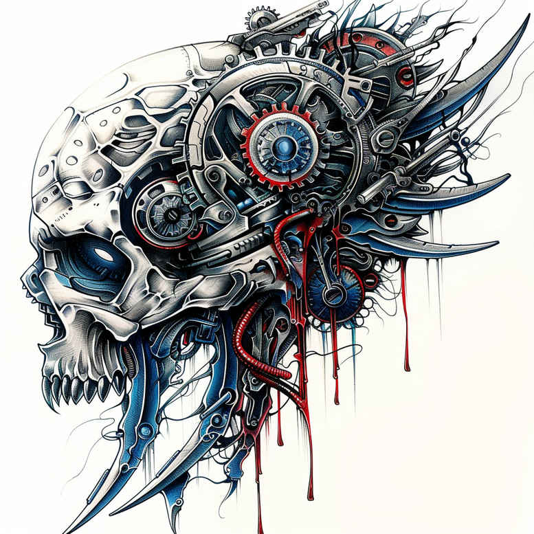 biomechanics tattoo design ideas Realism true skin engineered forms for upper arm
