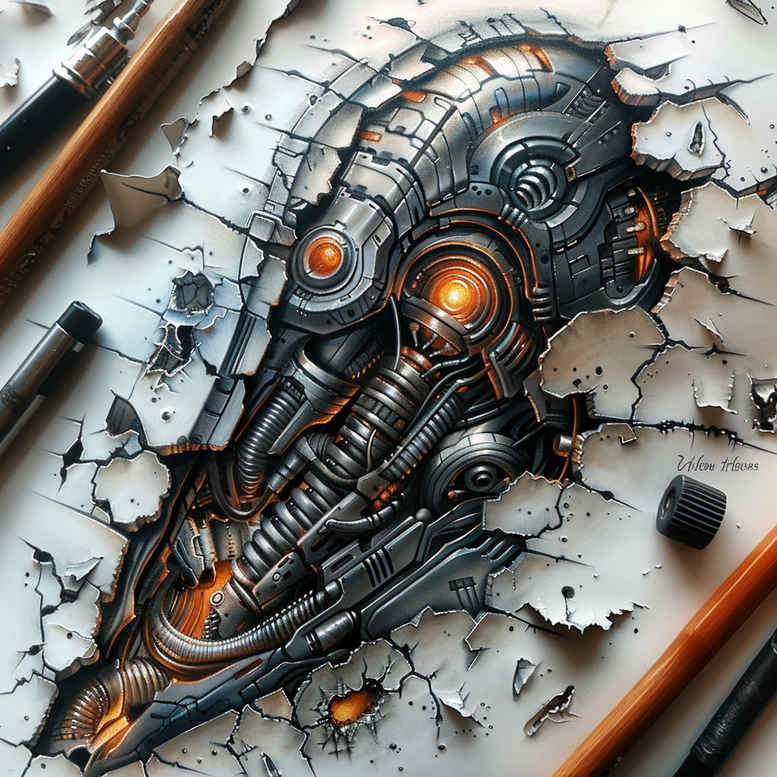 biomechanics tattoo design ideas bold highlights engineered forms for upper chest
