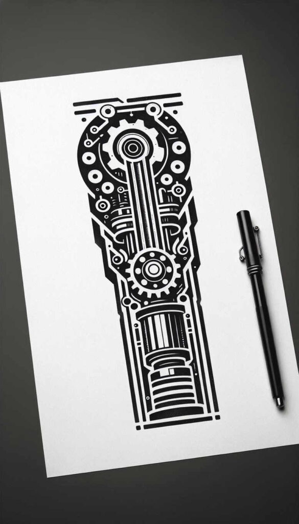 biomechanics tattoo design ideas Realism detail accuracy engineered forms for wrist