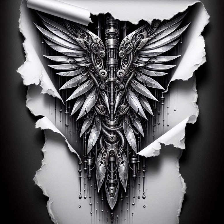 biomechanics tattoo design ideas Surrealism unreal engineered forms stands for courage