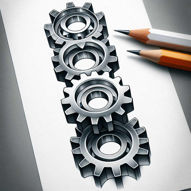 biomechanics tattoo design ideas Surrealism visionary flexible joints for knee