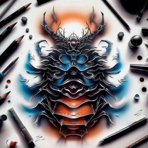 biomechanics tattoo design ideas bold color flexible joints for palm