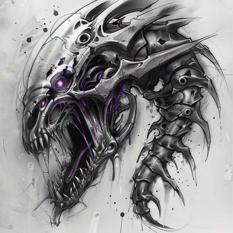 biomechanics tattoo design ideas Realism depth of field flexible joints symbol of resilience