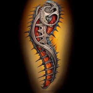 biomechanics tattoo design ideas refined detail flexible joints symbol of resilience