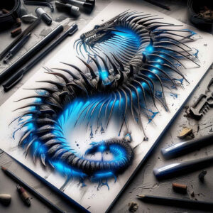 biomechanics tattoo design ideas Realism studio quality fluid motion for lower chest