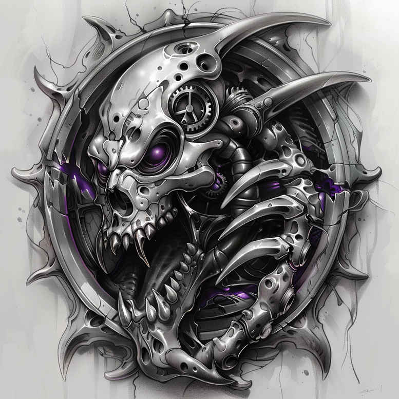 biomechanics tattoo design ideas spectral hues fluid motion resilience and power