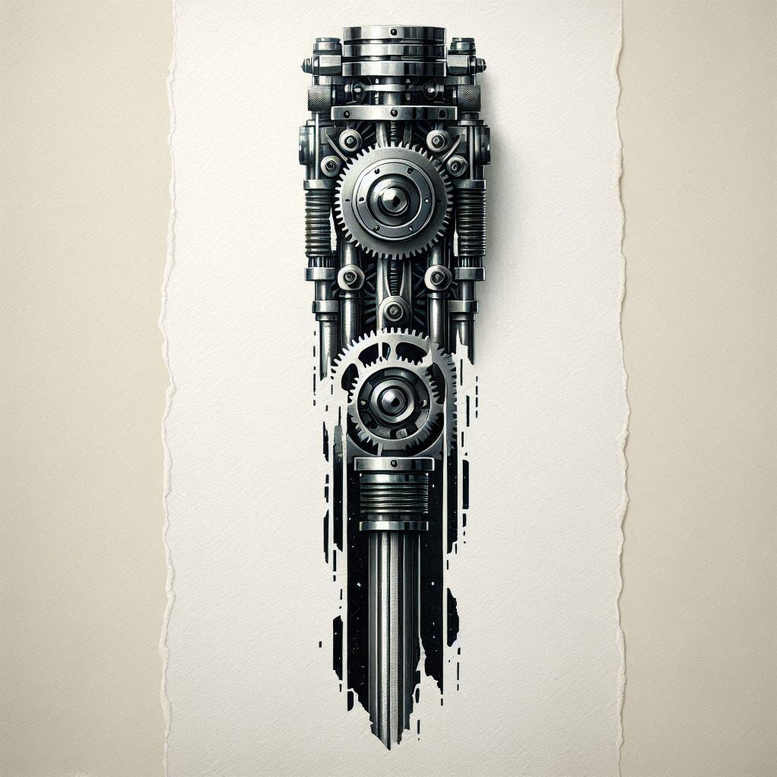 biomechanics tattoo design ideas Surrealism distorted reality functional anatomy meaning strength