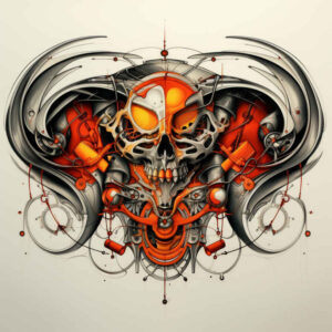 biomechanics tattoo design ideas low-key hybrid forms embodying resilience