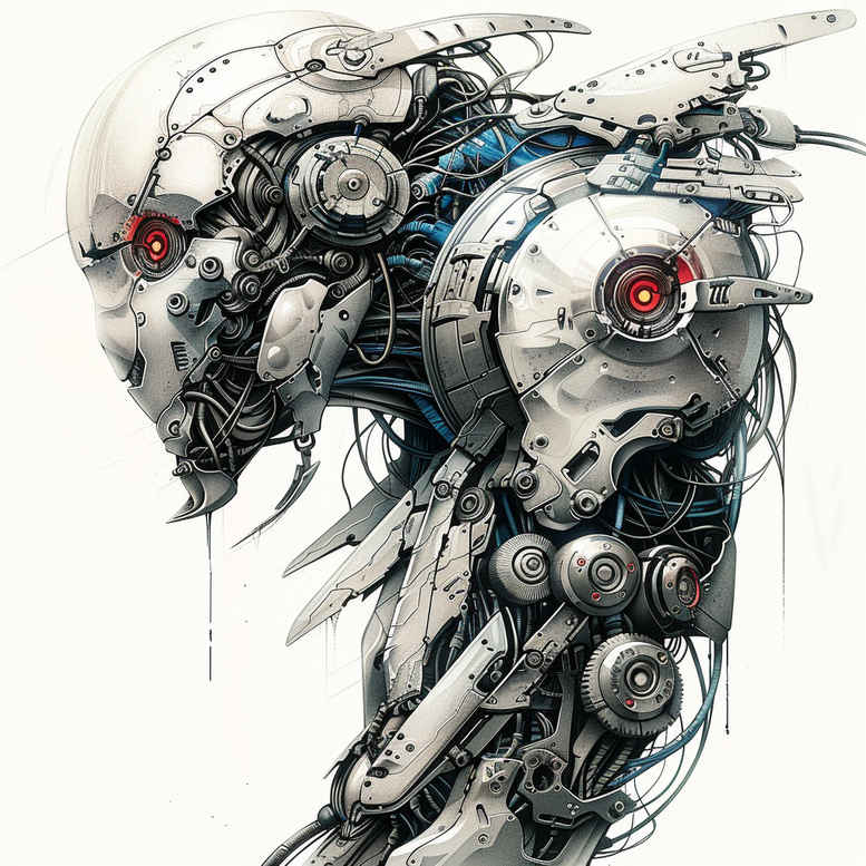 biomechanics tattoo design ideas hyperrealistic hybrid forms for lower thigh