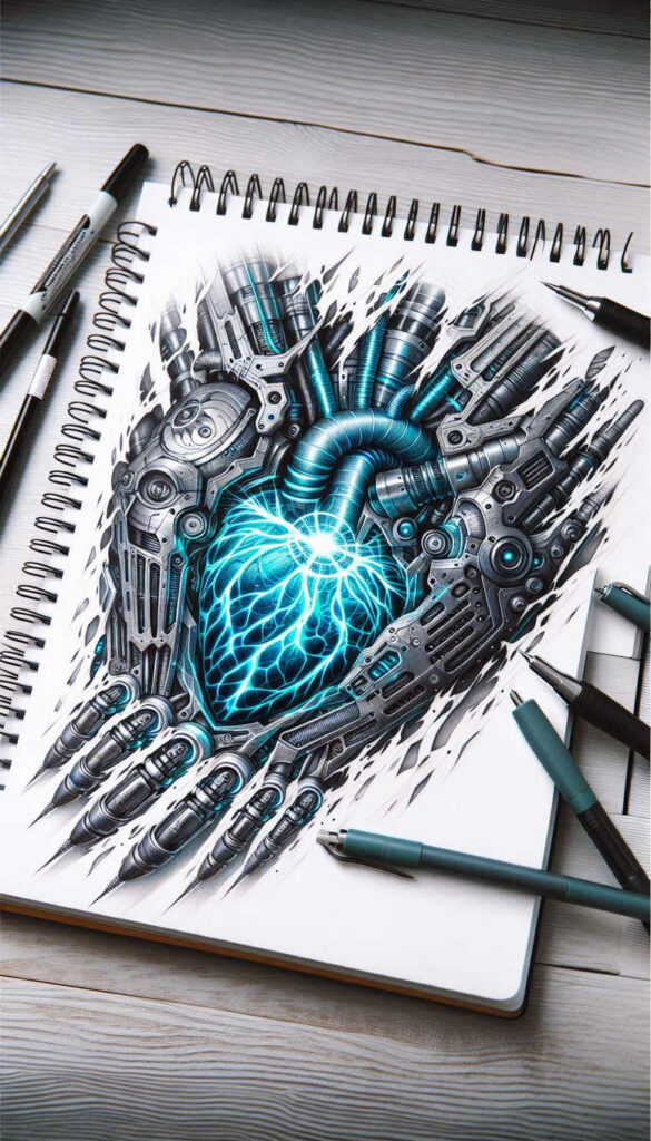 biomechanics tattoo design ideas Surrealism fragmentation hybrid forms represents strength