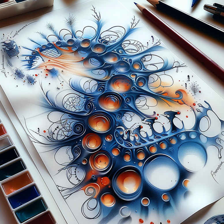biomechanics tattoo design ideas Surrealism fluid forms intricate detail embodying courage