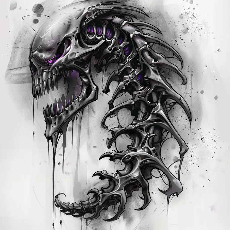 biomechanics tattoo design ideas Surrealism surreal lighting intricate detail for lower arm