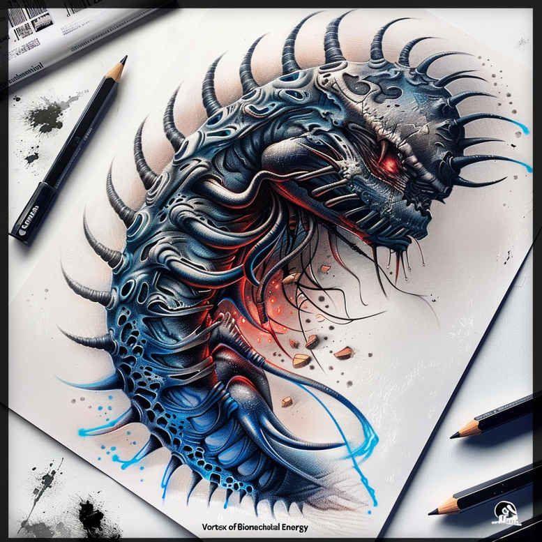 biomechanics tattoo design ideas smooth gradients intricate detail for ribs