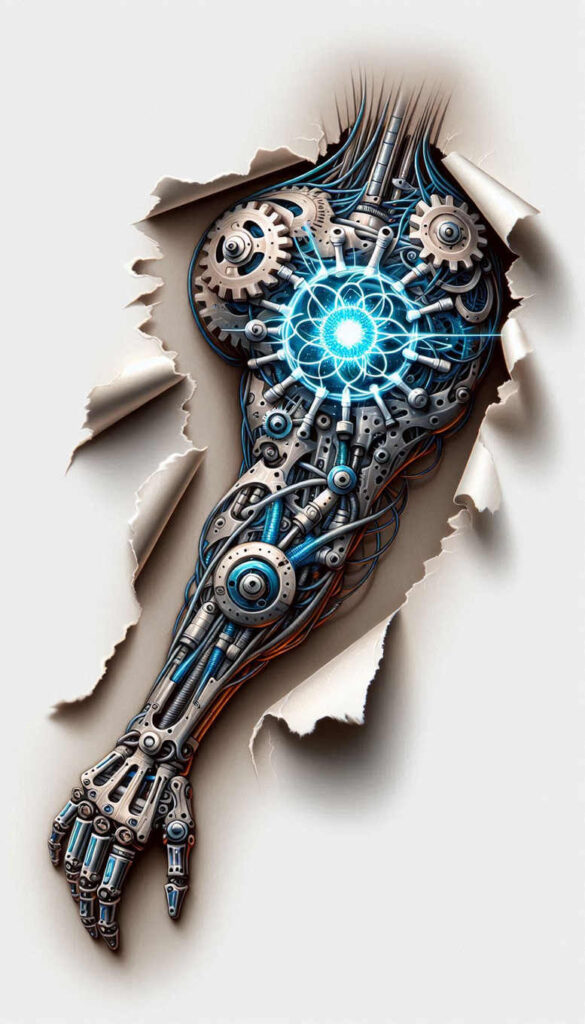 biomechanics tattoo design ideas dynamic shapes joint mechanics represents strength