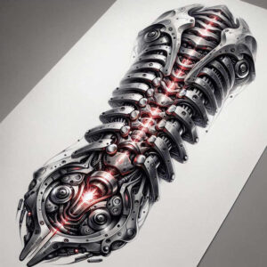 biomechanics tattoo design ideas color overlays joint rotation embodying determination