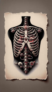 biomechanics tattoo design ideas solid fill kinetic flow for scapula