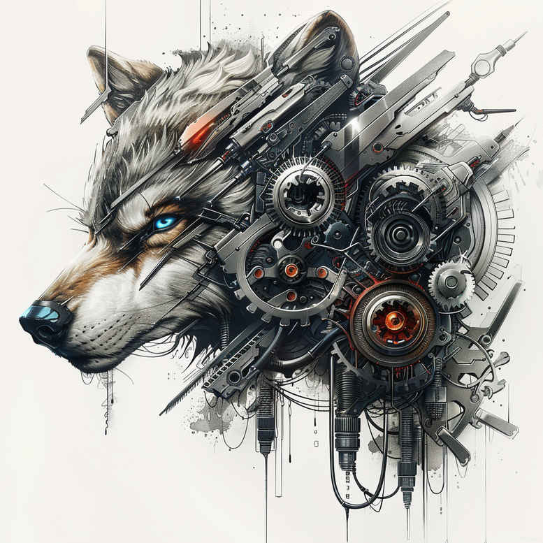 biomechanics tattoo design ideas Surrealism phantom kinetic flow perseverance and power