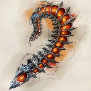 biomechanics tattoo design ideas gradient fills kinetic flow stands for perseverance