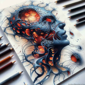biomechanics tattoo design ideas color richness layered shading for behind ear