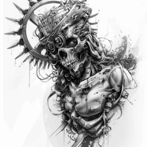 biomechanics tattoo design ideas atmospheric layered textures for biceps