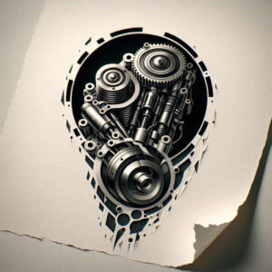 biomechanics tattoo design ideas classic motifs layered textures symbolising endurance