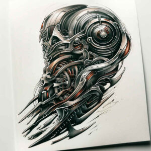biomechanics tattoo design ideas Surrealism unreal levers endurance and power