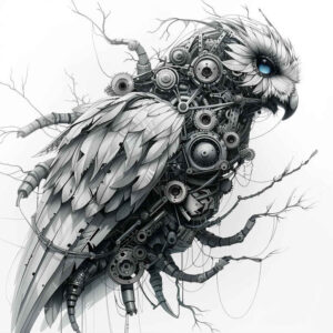 biomechanics tattoo design ideas Surrealism metaphysical levers for ankle