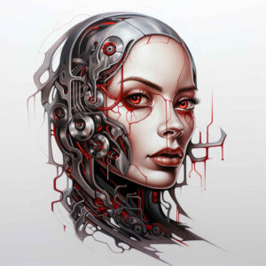 biomechanics tattoo design ideas surreal levers for lower leg