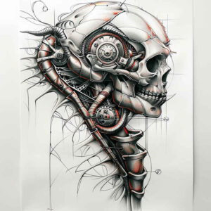 biomechanics tattoo design ideas Realism precise gradient levers stands for resilience