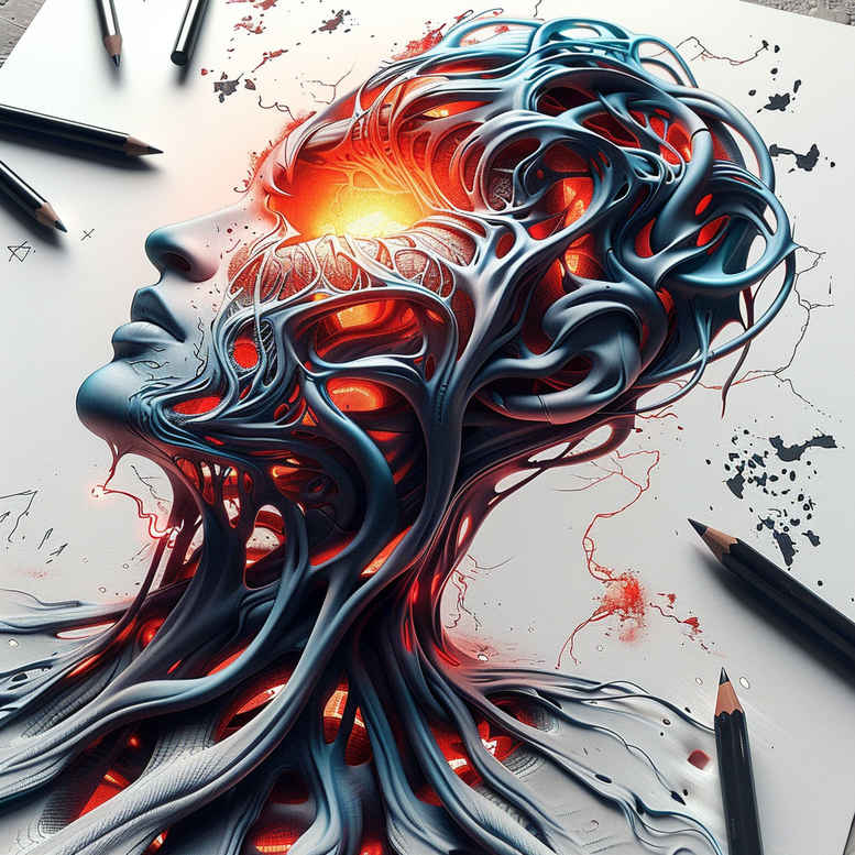 biomechanics tattoo design ideas Surrealism blurred edges levers symbolising endurance