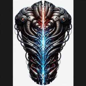 biomechanics tattoo design ideas Surrealism ethereal machine motifs for collarbone